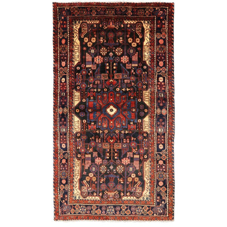 New Persian Nahavand Handmade Rug, 5'7"x10'1"