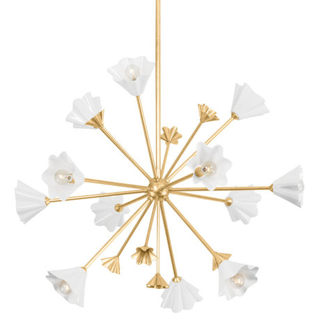 Julieta 12-Light Chandelier, Vintage Gold Leaf