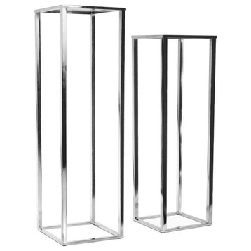 Electroplated Metal Stand Set, Silver