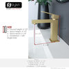 STYLISH Bathroom Faucet Single Handle Brushed Gold Finish, B-112G AVA