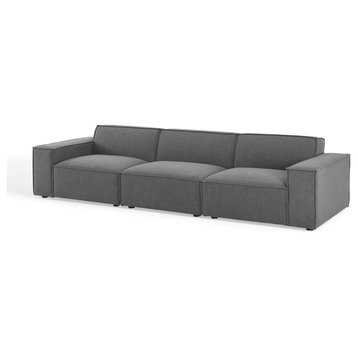 Modular Sofa, Charcoal Gray, Fabric, Modern, Lounge Cafe Hotel Hospitality