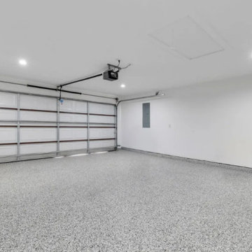Modern Two-Car Garage with High-Gloss Epoxy Flooring