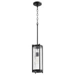 QUORUM INTERNATIONAL - QUORUM INTERNATIONAL 809-69 1-Light Pendant Light, Noir w Clear Chisseled Glass - QUORUM INTERNATIONAL 809-69 1-Light Pendant Light, Noir w/ Clear Chisseled GlassProduct Style: TransitionalFinish: Noir w/ Clear Chisseled GlassDimension(in): 15.5(H) x 6.5(W)Bulb: (1)100W Medium Base(Not Included)Diffuser Material: GlassUL Type: Damp