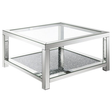 Coaster Valentina Square Modern Glass Top Coffee Table in Clear