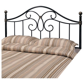 Bowery Hill Traditional Metal Full Queen Spindle Headboard in Black
