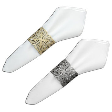 Double-Sided Blossom Napkin Ring Set Of 4