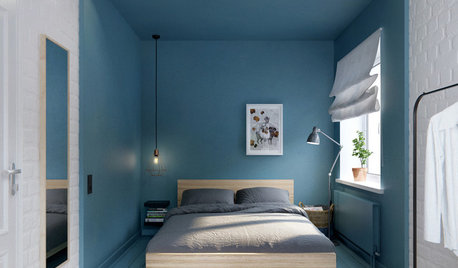 質のよい眠りを誘うのは、ブルーを基調にしたベッドルーム