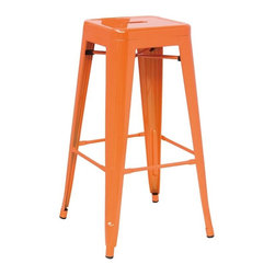 T-5046 MODERN ORANGE METAL BAR STOOL - Bar Stools And Counter Stools