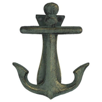 Cast Iron Decorative Anchor Door Knocker, Antique Bronze, 6"