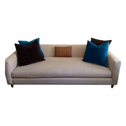 CB2 Bone/Beige Movie Sofa With Throw Pillows - Sofas
