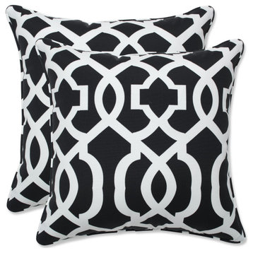 New Geo Black/White 16.5" Throw Pillow, Set of 2