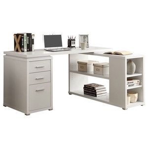 Counter Height Craft Table With Storage In White Contemporary