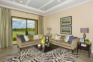 Trendy family room photo in Tampa