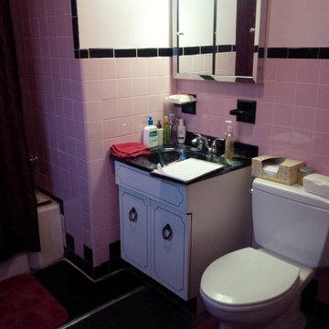 Before - typical pink/black bath