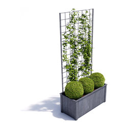 Steel Trough with Trellis - Outdoor Plant Pots & Planters