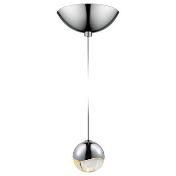 Sonneman Grapes Small LED Pendant WithDome Canopy, Polished Chrome