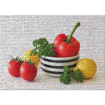 Mixed Vegetable In A Bowl Area Rug, 5'0"x7'0"