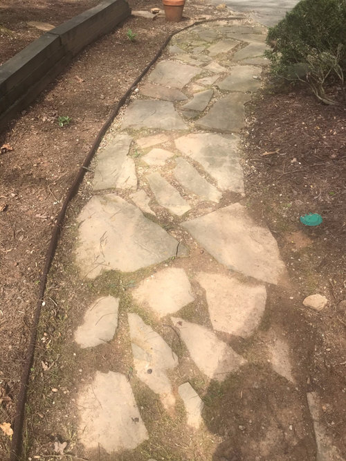 Pea Gravel/Flagstone Walkway Cleanup