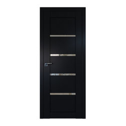 Milano-113U Black Matt Clear Triplex Glass - Interior Doors