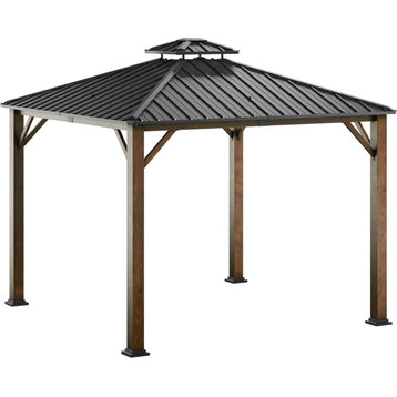 Hyland 9.8-Ft. x 9.8-Ft. Hard Top Outdoor Gazebo Canopy With Roof Vent