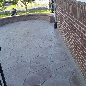 Bristow Stamped concrete patio with stairs