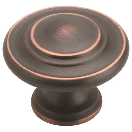 Amerock Inspirations Round Cabinet Knob, Oil Rubbed Bronze, 1-5/16 in (33 Mm) Di