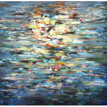 "Abstract Water Reflection" Oil Painting，modern impressionist art