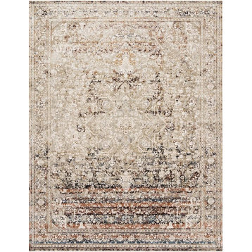 Theia THE-05 Area Rug by Loloi, Taupe/Brick, 5'x8'
