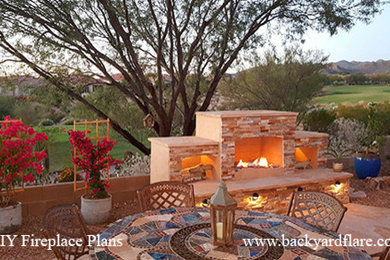 Patio - mid-sized traditional patio idea in Other with a fire pit