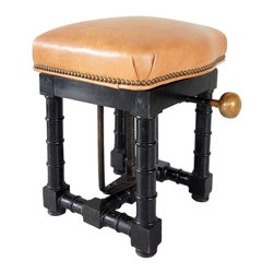 French Louis Philippe Walnut and Leather Mechanized Stool - Products