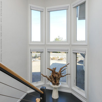 New Windows in Modern Stairway - Renewal by Andersen New Jersey / NYC