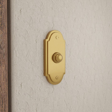Colonial Brass Door Bell 4" Traditional Push Button Long Lasting Polished Design