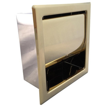 Recessed Toilet Paper Tissue Holder Gold Stainless Steel Renovators Supply