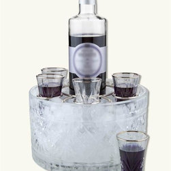 Dublin Cut Crystal Chilled Cordial Serving Set - Liquor Glasses
