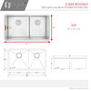 32" x 18" Stainless Steel Double Basin Low Divider Undermount Kitchen Sink