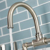 Industrial Style Bridge Bathroom Faucet and Pop-Up Drain, Brushed Nickel