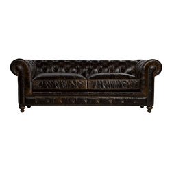 Bensington 90" Leather Upholstered Sofa - Sofas