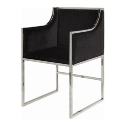Worlds Away Anabelle Chair Black/Nickel - Dining Chairs