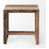 Solveig Light Brown Reclaimed Wood Accent Stool