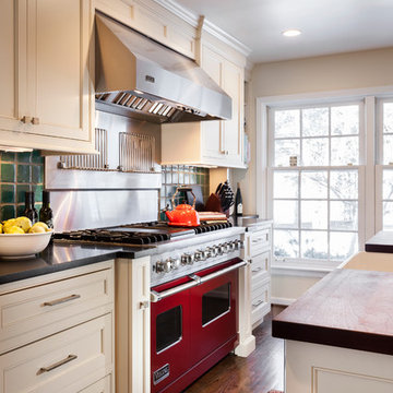 Red Viking Range in Kitchen