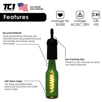 Filament LED Beer Bottle Light | Compatible with String & Pendant Applications,