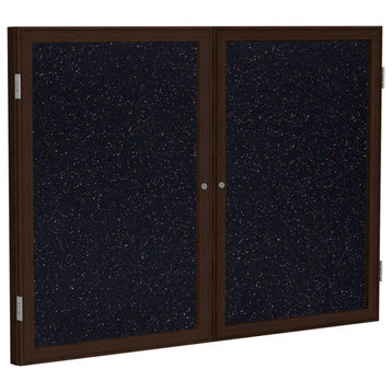 Ghent's Wood 48" x 60" 2 Door Enclosed Rubber Bulletin Board in Multi-Color