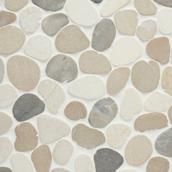 Flat Pebble Warm Blend - Mosaic Tile