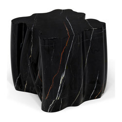 MONOCHROME BLACK FAUX-MARBLE Side Tables - Side Tables And End Tables