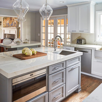 Unique Beadboard Ceiling and Two Islands