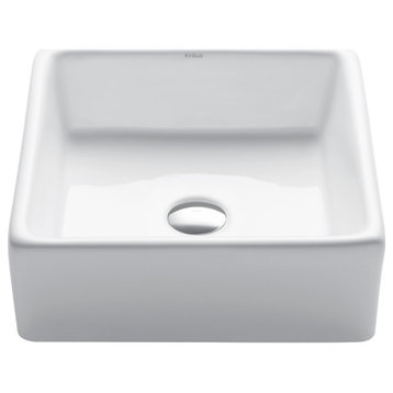 Elavo Ceramic Square Vessel White Sink