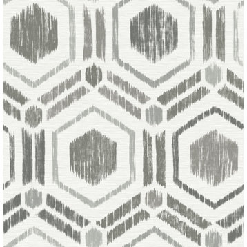Borneo Taupe Geometric Grasscloth Wallpaper Bolt