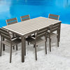 Medici 7 Pc Aluminum Modern Outdoor Patio Furniture Dining Table and Chairl Set