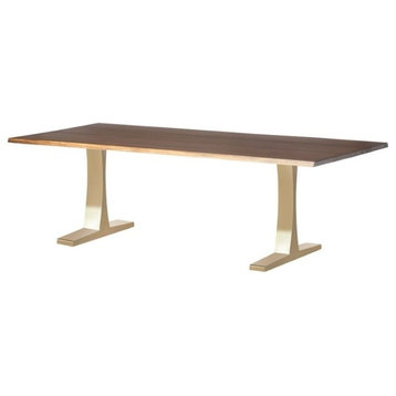 Nuevo Toulouse 78" Dining Table in Seared Brown and Gold