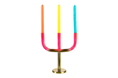 Forked Candle Stand  Hot Pink